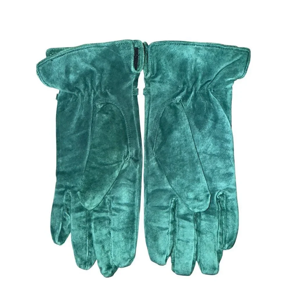 Thinslate Green Pig Suede Leather‎ Gloves Size Large